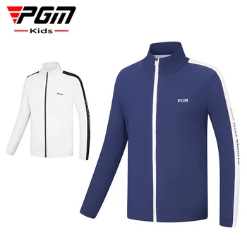 Детская куртка для гольфа PGM, ветрозащитный и теплый спортивный топ для мальчиков, легкая утепляющая внутренняя подкладка, модная