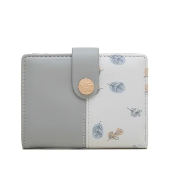Purity New Wallet Женский короткий двусторонний кошелек на молнии с пряжкой, маленький свежий кошелек с принтом