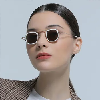 mimiyou Поляризованные квадратные солнцезащитные очки Женские Ретро Маленькие солнцезащитные очки Мужские Модные очки-пилоты Бренд UV400 Оттенки очков