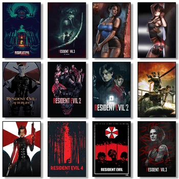 Плакат Resident-Evil, классические фильмы, игра, картина на холсте, HD Печать, настенная художественная картина для домашнего декора в спальне, баре, игровой комнате