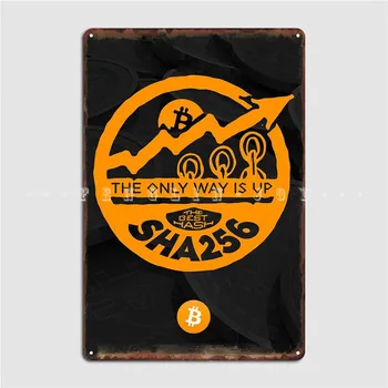 Bitcoin The Only Way Is Up Настенная роспись металлической вывески Pub Garage на заказ, плакат с жестяной вывеской в пещере на стене