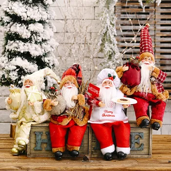 Рождественские куклы Санта-Клауса, марионетки, прекрасные классические узоры Санта-Клауса, орнамент для украшения праздничной вечеринки