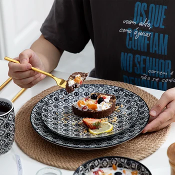 Керамическая маленькая обеденная тарелка для десерта 8-дюймовая в японском стиле Ins Live Hailuka Boutique