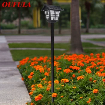 Уличный солнечный светильник для лужайки OUFULA Современный водонепроницаемый садовый светильник IP65 Home для виллы Duplex Park