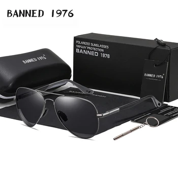Роскошные мужские поляризованные солнцезащитные очки для вождения, солнцезащитные очки для мужчин и женщин, Брендовые дизайнерские мужские Винтажные Черные солнцезащитные очки-пилоты UV400