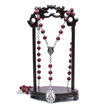 Ожерелье с четками, Католическая Дева Мария, Ожерелья с подвесками, Длинная Цепочка из бисера, Мужские Женские христианские модные украшения, подарок