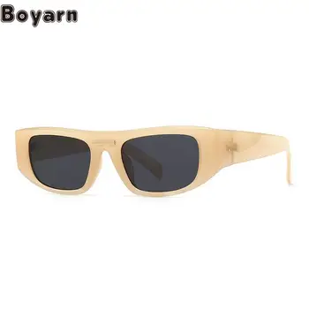 Популярные солнцезащитные очки Boyarn Oculos UV400 Оттенков, дизайн женского люксового бренда, Уличные фотографии в Интернете, Популярная модель Square Na