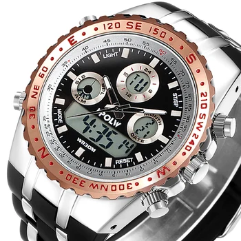 Мужские часы Модные Спортивные Часы LED Digital 3ATM Водонепроницаемые Военные Часы Кварцевые Мужские Часы relogios masculino