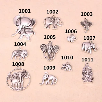 Подвески в виде животного-слона, подвеска из старинного серебра, Винтажное Тибетское серебро, ювелирный браслет-ожерелье своими руками