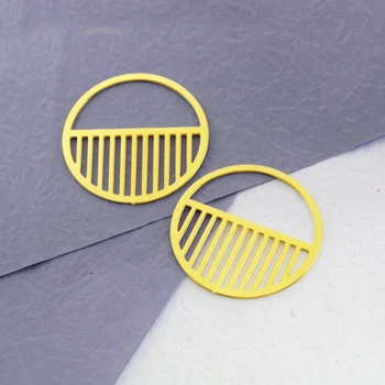 Принадлежности для изготовления ювелирных изделий ручной работы Подвеска в виде круга, вырезанного лазером из металла и необработанной латуни, подвески для ожерелья и серег 