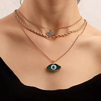 Популярное модное ожерелье с подвеской в виде глаз в стиле Хип-хоп, колье-цепочка, ожерелья-чокеры, женские украшения