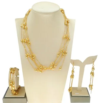 Женское ожерелье Браслет Серьги Комплект из трех предметов Женский ювелирный набор DD10173