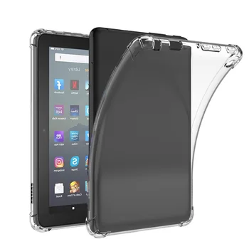4 Подушки безопасности, противоударный чехол для совершенно нового Amazon Fire 7 2022 Case, 7-дюймовый планшетный ПК, мягкая прозрачная задняя крышка из ТПУ