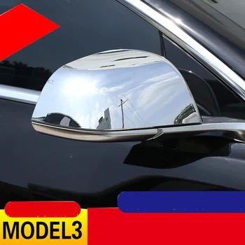 Для Tesla модель 3 Хромированное серебряное боковое крыло автомобиля, зеркало заднего вида, чехол