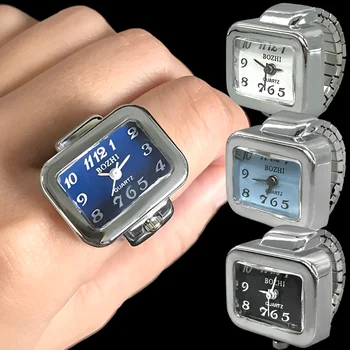 Индивидуальность Винтажные Панковские Эластичные кварцевые часы-кольца для женщин, мужские Металлические часы в стиле хип-хоп, аксессуары для колец на палец