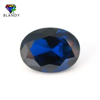 Горячая распродажа #113 Синий камень овальной огранки 3x5 мм ~ 7*9 мм, синтетические драгоценные камни, синие бусины для ювелирных изделий