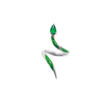 1шт Кольцо для женщин TOMYE J22T028 Модное изысканное медное серебрение Зеленая змея Индивидуальные Ювелирные изделия Подарки