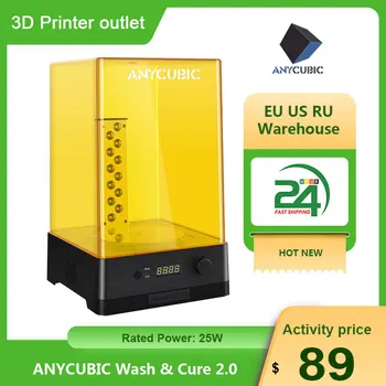 ANYCUBIC Wash & Cure 2.0 Для Моделей 3D-принтеров Mars Photon Photons LCD SLA DLP с УФ-Ротационным Отверждением, Машина Для Очистки смолы 2 в 1