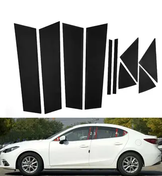 10шт Автомобильных дверных оконных стоек, накладок, Наклеек, Наклеек для Mazda 3 Axela 2014 2015 2016 2017 2018 Аксессуары