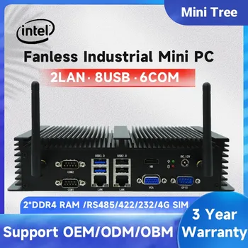 Прочный промышленный Безвентиляторный Мини-ПК Core i5 4278U i7 4578U 2*2,5 G Lans 6* COM GPIO микрокомпьютер Linux 4G WiFi HD-MI VGA