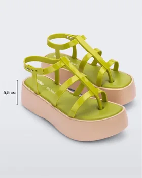 Женские босоножки Melissa, новинка 2023 года, женская обувь на каблуке, платформе, танкетке, женские летние сандалии, нескользящие пляжные сандалии с пряжкой