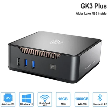 Мини-ПК GK3 Plus Intel Alder Lake N95 8G / 16G DDR4 256G / 1 ТБ Crucial P3 NVMe SSD Windows 11 Pro Двойной WiFi мини-компьютер HDMI VGA