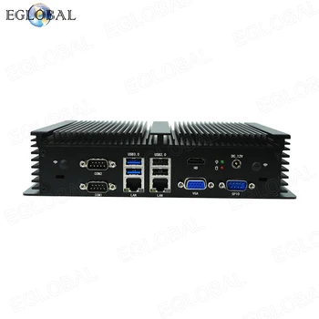 Eglobal Промышленный Безвентиляторный Мини-ПК Core i5 6200U I3 6100U 2 * I225V 2.5G Lan 6COM GPIO VGA HDMI 4G LTE 8 * USB Встроенный компьютер