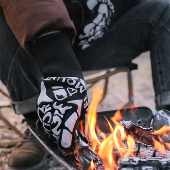 Огнестойкие теплоизоляционные перчатки Перчатки, защищающие от высоких температур, перчатки для кемпинга, пикника, барбекю, перчатки с хлопковой подкладкой