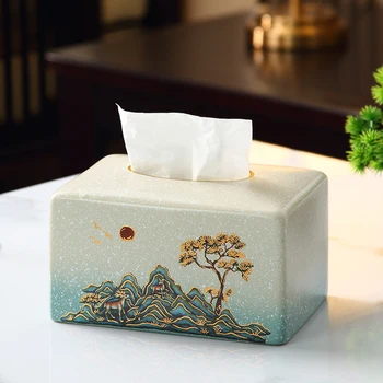 Новая коробка для салфеток с креативным дизайном в китайском стиле, легкая роскошная домашняя гостиная, журнальный столик, украшение рабочего стола, бумажная коробка или