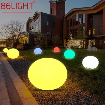 86LIGHT Современный белый газонный светильник Водонепроницаемый IP65 Наружный круглый светодиодный 16 цветов для украшения сада и парка