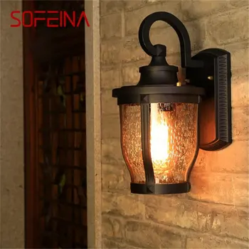 SOFEINA Ретро Уличные настенные бра, светильники, классическая светодиодная лампа в стиле Лофт, водонепроницаемая IP65, декоративная для дома, виллы на крыльце