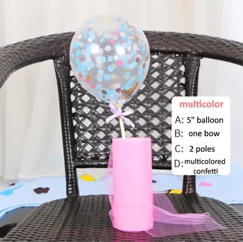 5 дюймов воздушные шары из пенополиуретана с конфетти, розовые воздушные шары для украшения свадебного торта на день рождения