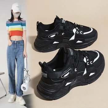 Женские кроссовки в стиле ретро с вафлями Forrest Gump; женская обувь 2023 года; Новинка ранней весны; универсальные повседневные кроссовки на толстой подошве с ремешком;