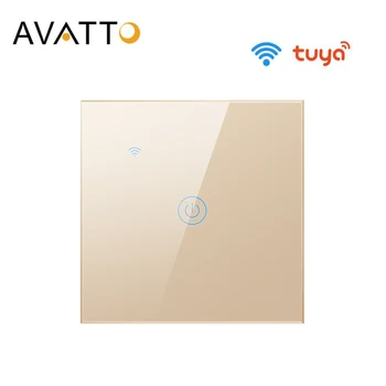 Умный WiFi выключатель света AVATTO Tuya Работает без нейтрального провода, 1/2/3/4 Gang EU Smart Wall Switch работает с Alexa, Google Home