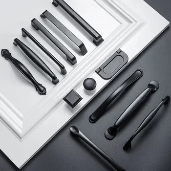 Черные ручки Мебельные ручки для шкафов, ручки для Мублов, Ручки для кухонных ручек, ручки для выдвижных ящиков, ручки для шкафов, ручки для шкафов