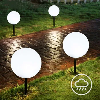 IP54 LED Garden Light Ball RGB Изменение Цвета с Дистанционным Управлением Бесшовные Матовые Газонные Лампы Orb для Наружной Дорожки Двора Патио