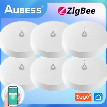 Датчик погружения в воду AUBESS TUYA Детектор утечки воды Zigbee Сигнализация Безопасности Датчик замачивания Водонепроницаемая Автоматизация Безопасности