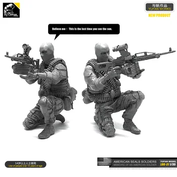 1/35 комплекта из смолы Фигурка CS Counter-Strike Пулеметчик, солдат из смолы, Самосборный туалет-31