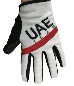 Зимняя флисовая утепленная одежда команды ОАЭ 2020, одна пара велосипедных трикотажных перчаток с полными пальцами, MTB дорожные горные гелевые перчатки