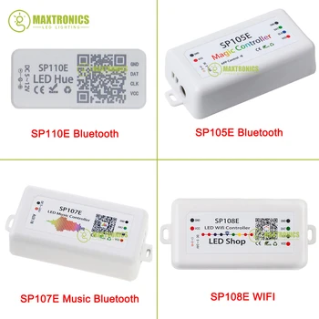 SP108E/107E/105E/110E SPI WIFI Bluetooth pixel IC Музыкальный контроллер с помощью приложения для смартфона для WS2812B WS2813 SK6812 Strip DC5-12V