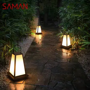 Уличная современная солнечная газонная лампа SAMAN LED портативное освещение Водонепроницаемое IP65 декоративное для сада Бесплатная доставка