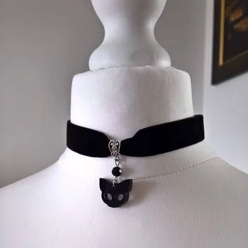 Модные Ювелирные Изделия Черная Кошачья Голова Большой Кулон Ожерелья для Женщин Хип-Хоп Мужские Животные Ожерелье Летние Аксессуары