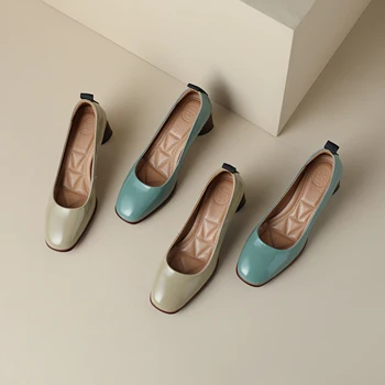 Женские туфли-лодочки из натуральной кожи, офисные женские туфли-гладиаторы, Высококачественные элегантные туфли Lagre, размер A84