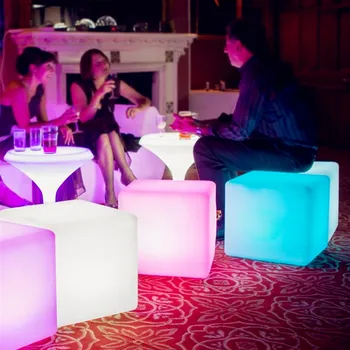 Креативное праздничное украшение для вечеринки, Квадратный Люминесцентный Кубический стул, Перезаряжаемый Водонепроницаемый стул для свадьбы в баре KTV