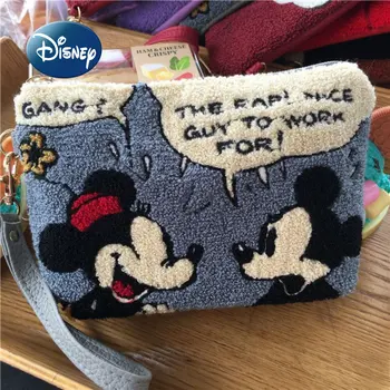 Новый женский кошелек Disney Mickey's, роскошная брендовая женская ручная сумка с вышивкой, Большая мультяшная сумка для хранения, косметичка