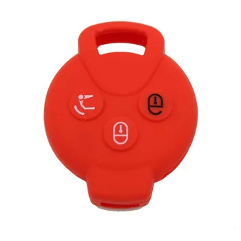 Красная силиконовая сумка с 3 кнопками для дистанционного ключа SMART Fortwo