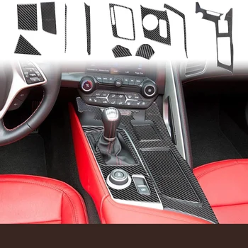 Подходит для модификации интерьера Chevrolet Corvette 14-19 C7, декоративная наклейка на оконную панель рулевого колеса из углеродного волокна.