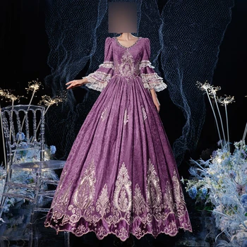 GUXQD Винтажные Роскошные Женские платья Европейской королевской семьи, средневековый Викторианский костюм королевы для косплея, вечерние платья для вечеринок