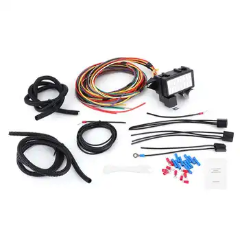 Универсальный комплект жгутов проводов с предохранителями, 8-контурные электропроводки, подходящие для Muscle Car Hot Rod Street Rat