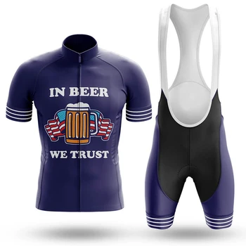 Новый Пивной Летний комплект мужской велосипедной майки с коротким рукавом, Дышащая гоночная спортивная одежда MTB для шоссейных велосипедов, Велосипедная одежда, костюм